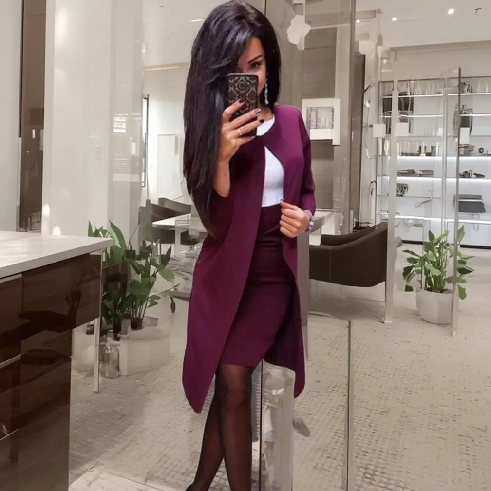 Ensemble veste jupe professionnel pour femme