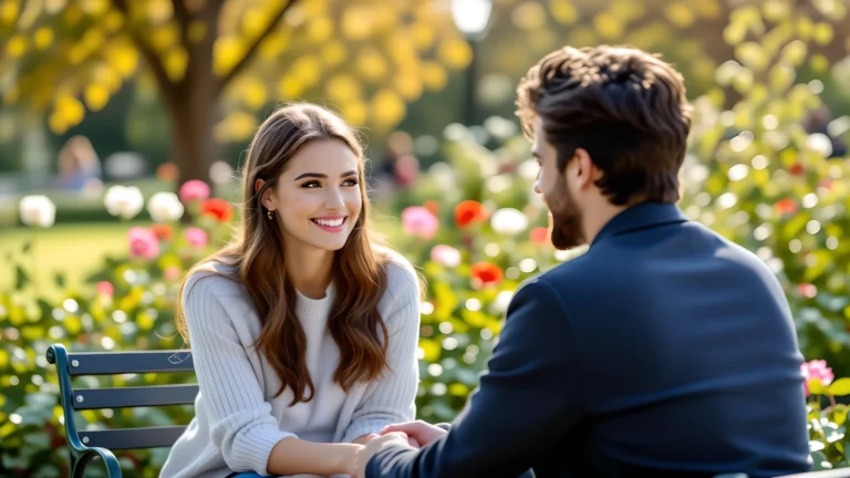 Une belle jeune femme qui sait maintenant comment draguer un homme quand on est timide